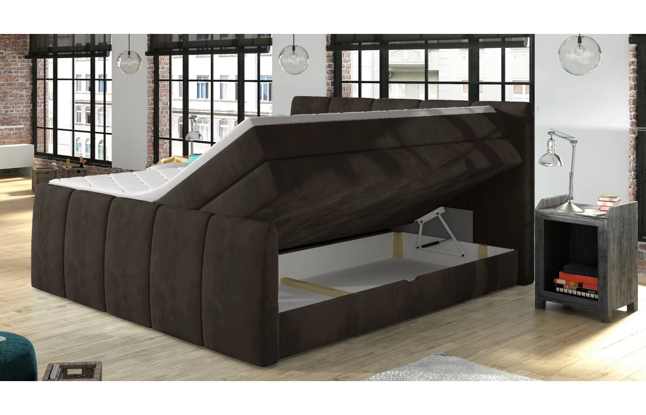 Postel boxspring Fresco 180x200 cm, modrá látka 9