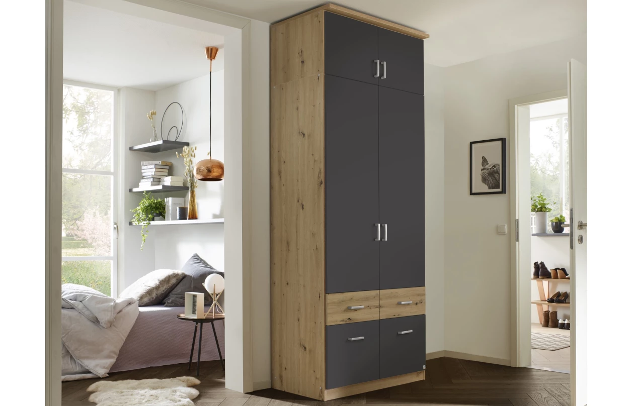 Šatní skříň Bremen, 136 cm, dub sonoma/bílá 29