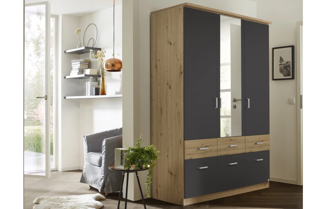 Šatní skříň Bremen, 136 cm, dub sonoma/bílá 30