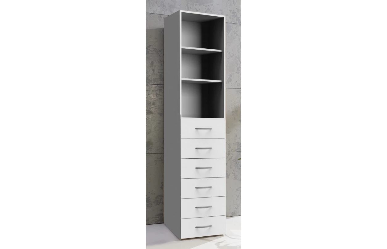 Policová skříň Multiraum, 70 cm, bílá 22