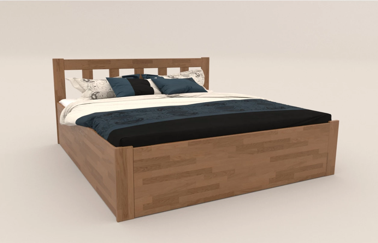 Postel s úložným prostorem Tema Box 180x200 cm, šedý buk 1