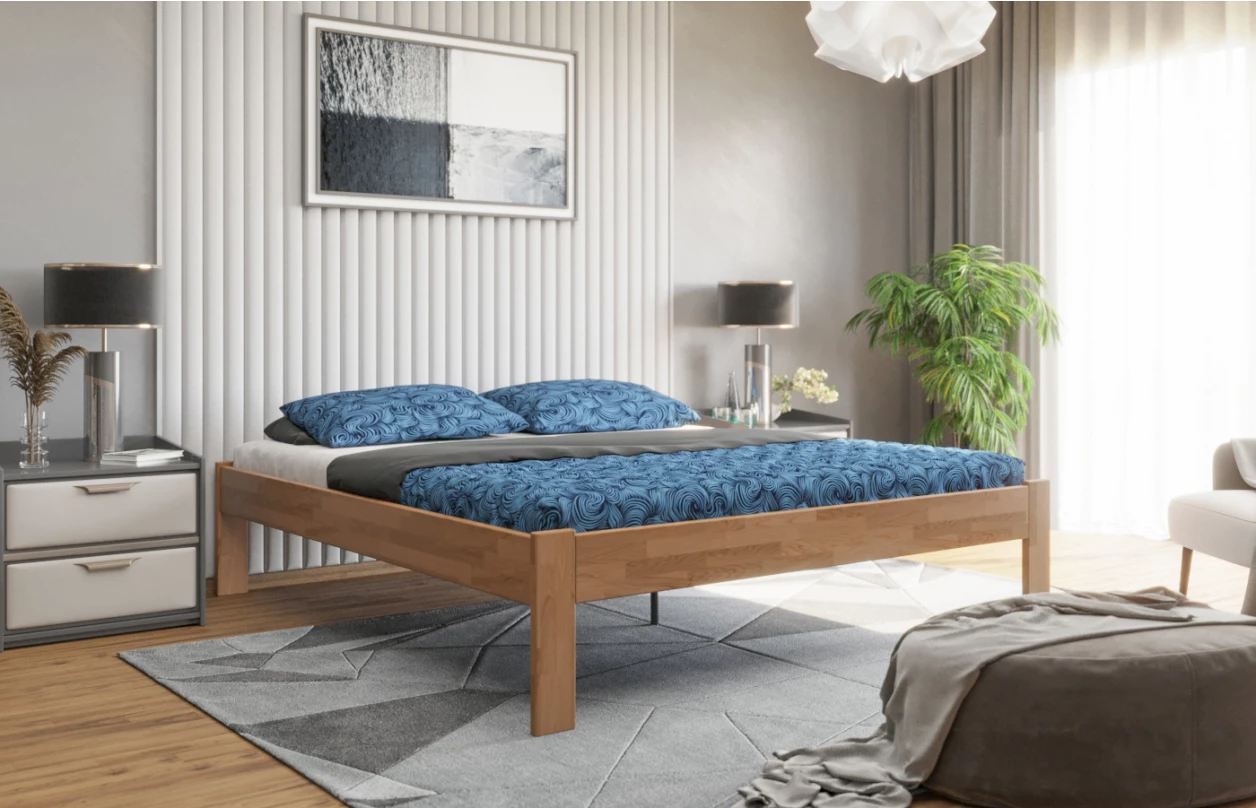 Postel Tema Futon 180x200 cm, přírodní buk 5