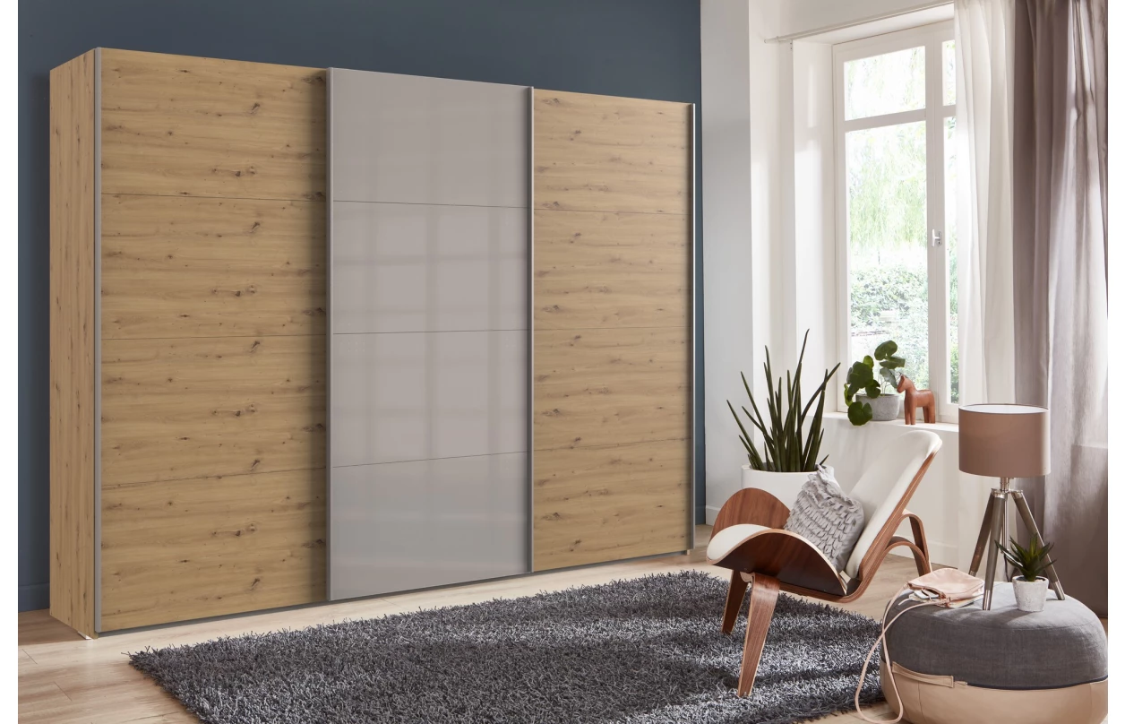 Noční stolek Easy Plus, grafit/černé sklo 17