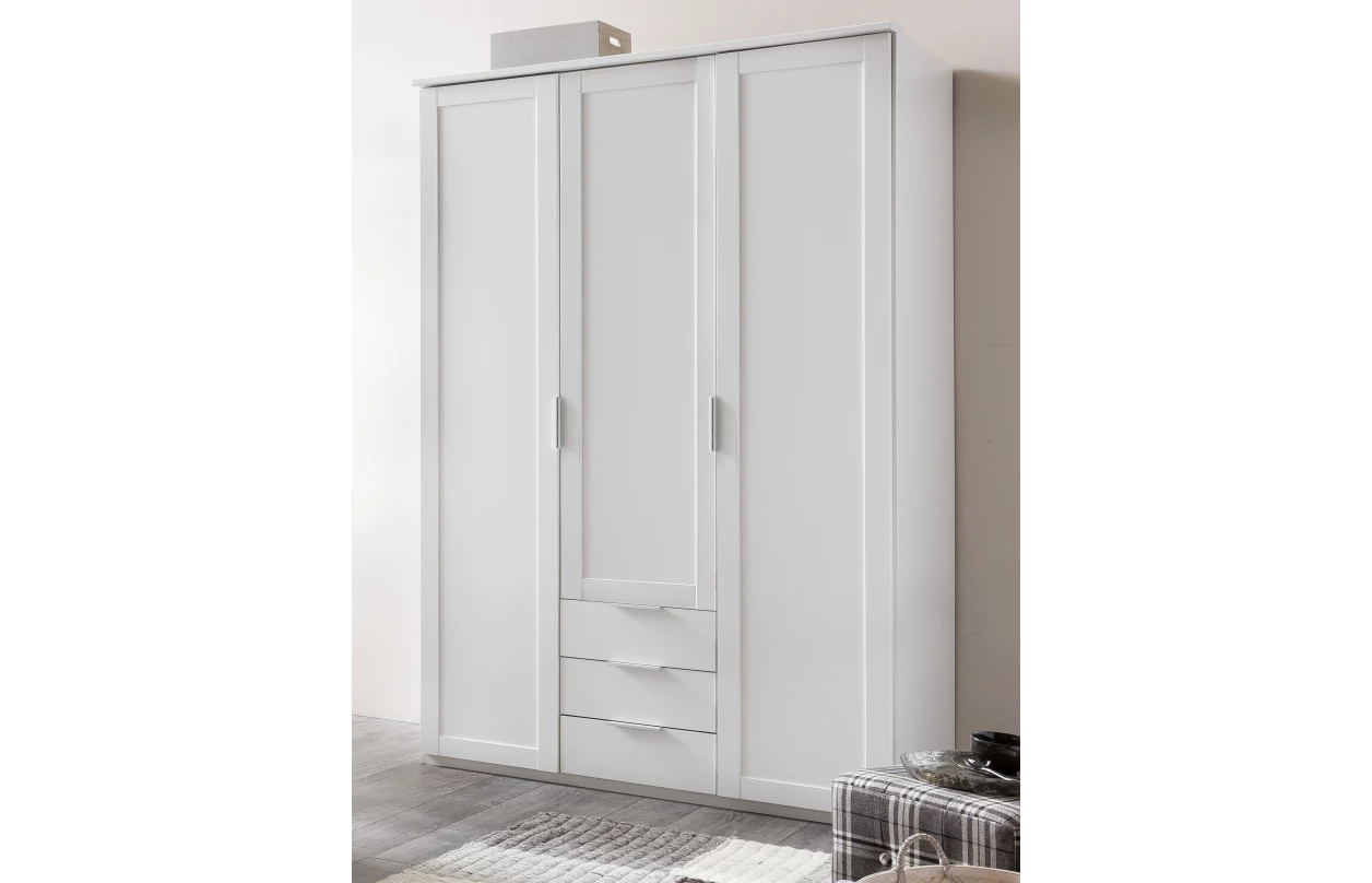Šatní skříň Nadja, 135 cm, bílá 15