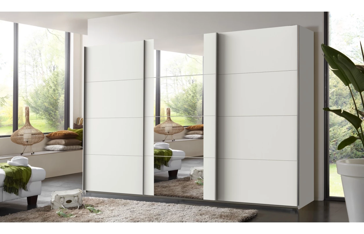 Šatní skříň Bern, šířka 313 cm/extra výška 236 cm, bílá 10