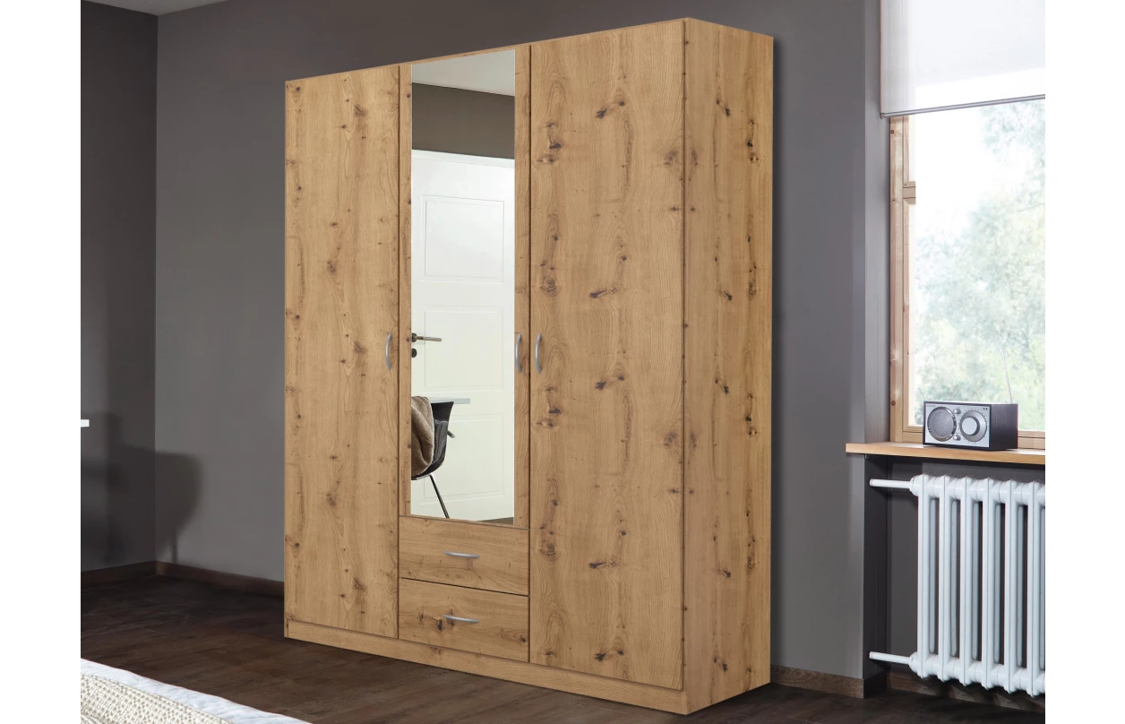 Šatní skříň Case, 136 cm, bílá 20