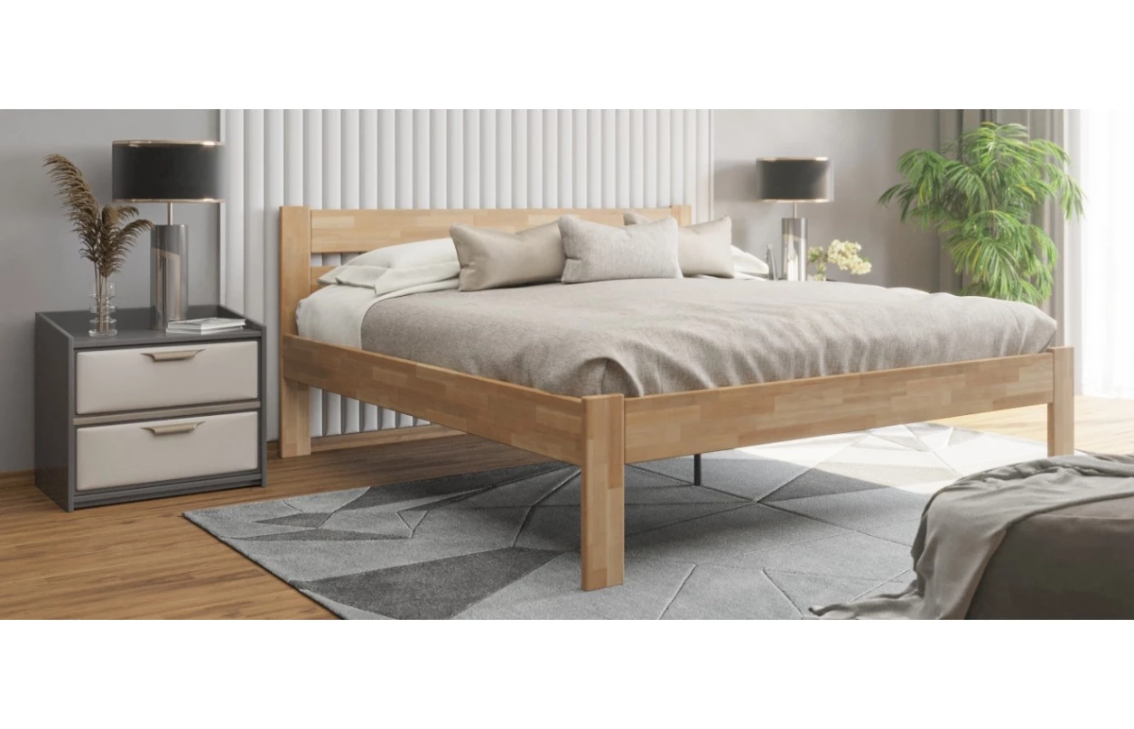 Prodloužená postel Mystic 180x220 cm, přírodní buk 2