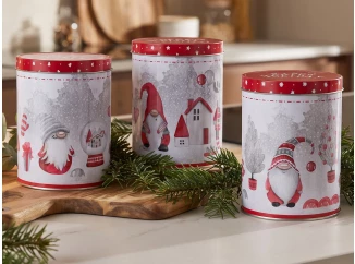 Sada dóz na potraviny (3 ks) Vánoční skřítci