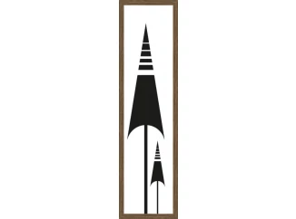 Rámovaný obraz Černá geometrie, 15x60 cm