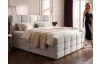 Postel boxspring Shadow 180x200 cm, světle šedá strukturovaná látka